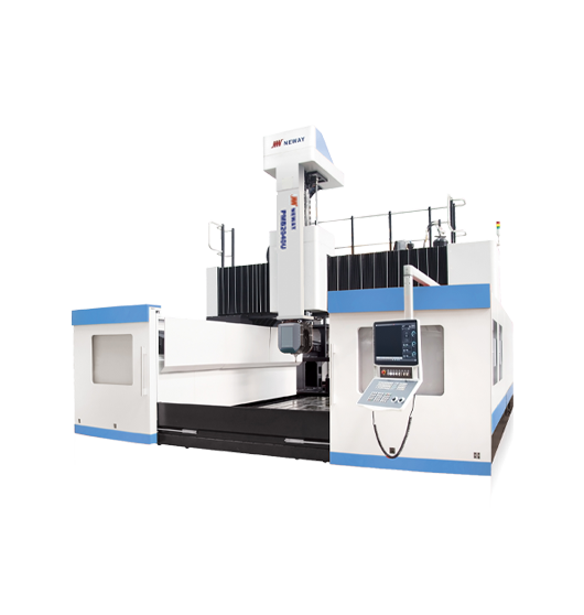 Duża pionowa frezarka CNC z panelem sterowania i przestronnym stołem roboczym