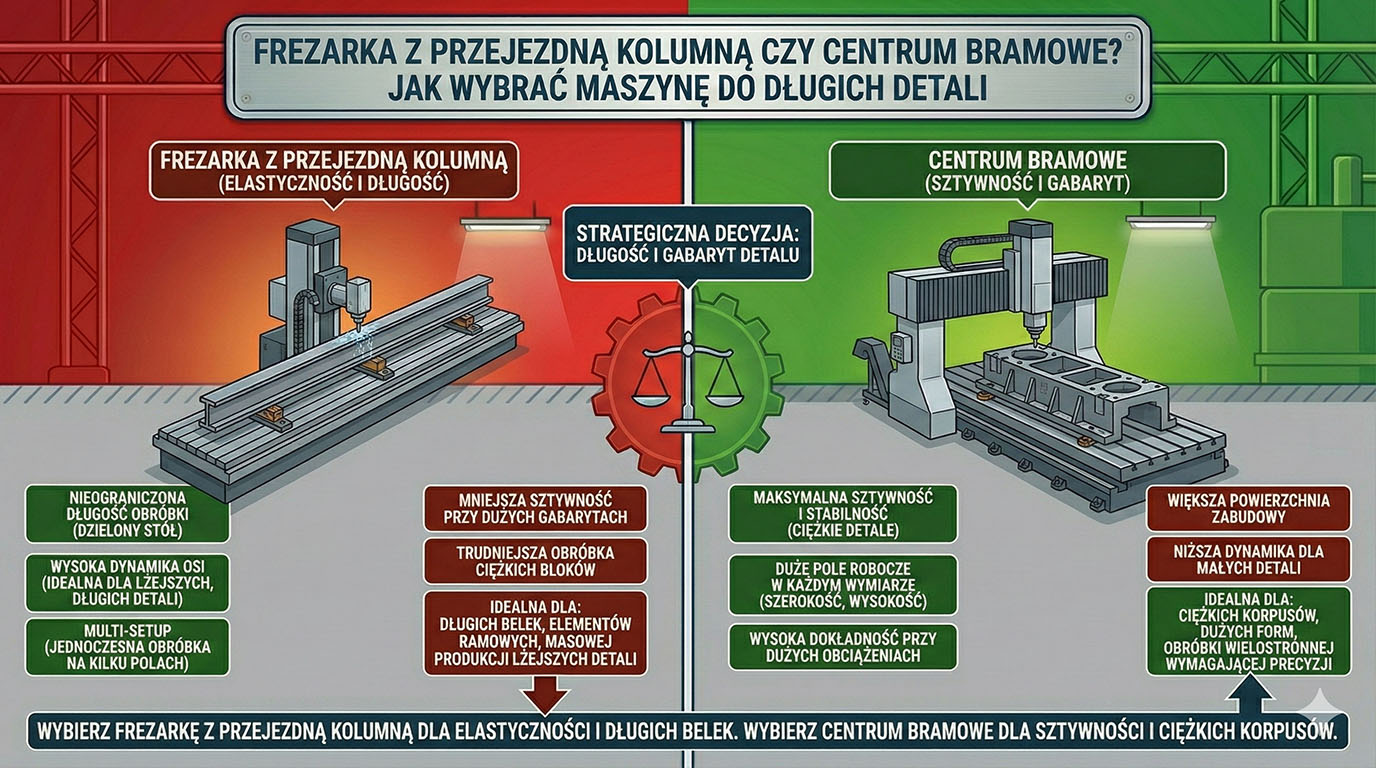 Frezarka z przejezdną kolumną czy centrum bramowe